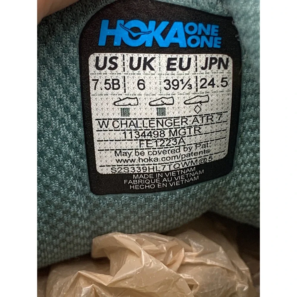 Hoka One Challenger ATR 7 Green Trail Running Shoes Women's Sz 7.5B